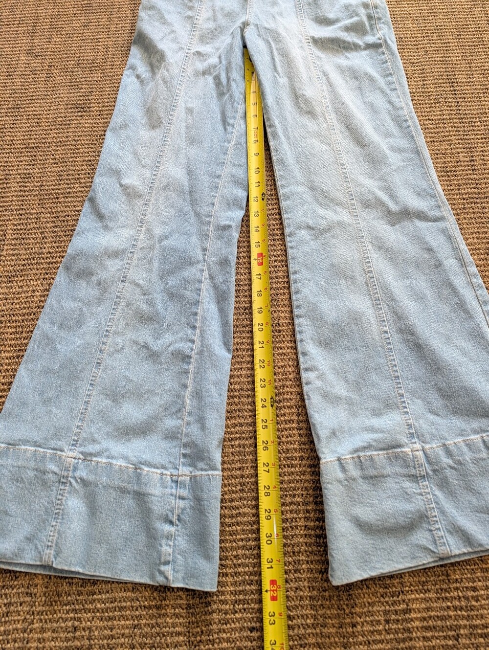 New We The Free Stratus Jumpsuit Flare Denim Festival Concert Western Sz Small - Picture 9 of 13